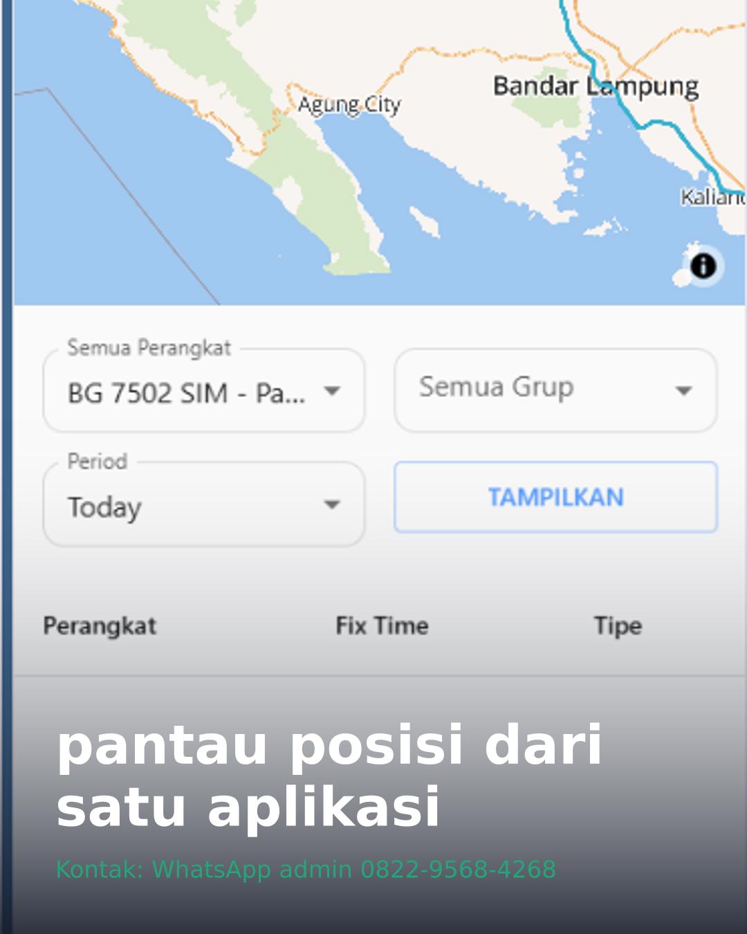Tampilan Aplikasi GPS Tracker Motor Mobil dan Armada Realtime